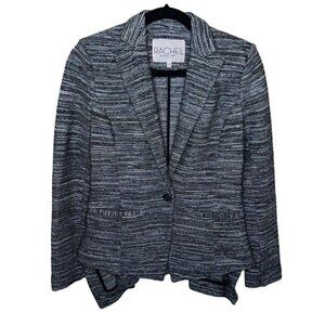 Rachel Rachel Roy Blazer‎ Size 6 Black White Patterned Career Business Jacket